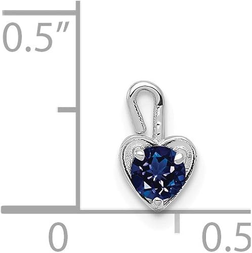 Miniatura 3 de Colgante de corazón de piedra natal sintética de enero de oro sólido de 14