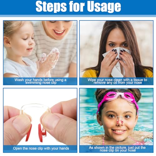 ProSuites 12PCS Swimming Nose Clips Silicone nose plugs for swimming MultiColor Swim Clip with 2 Storage Box for Kids (Age 7+) Adults