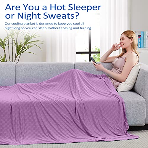 Topcee Cooling Blanket, Summer Cooling Blankets for Hot Sleepers, Arc-Chill Q-Max>0.5 Cool Fiber, Oeko-TEX 100% Certified, Soft, Breathable, Double-Side Bed Throw,Keep Cool for Adults Kids 90"x108" — view 4