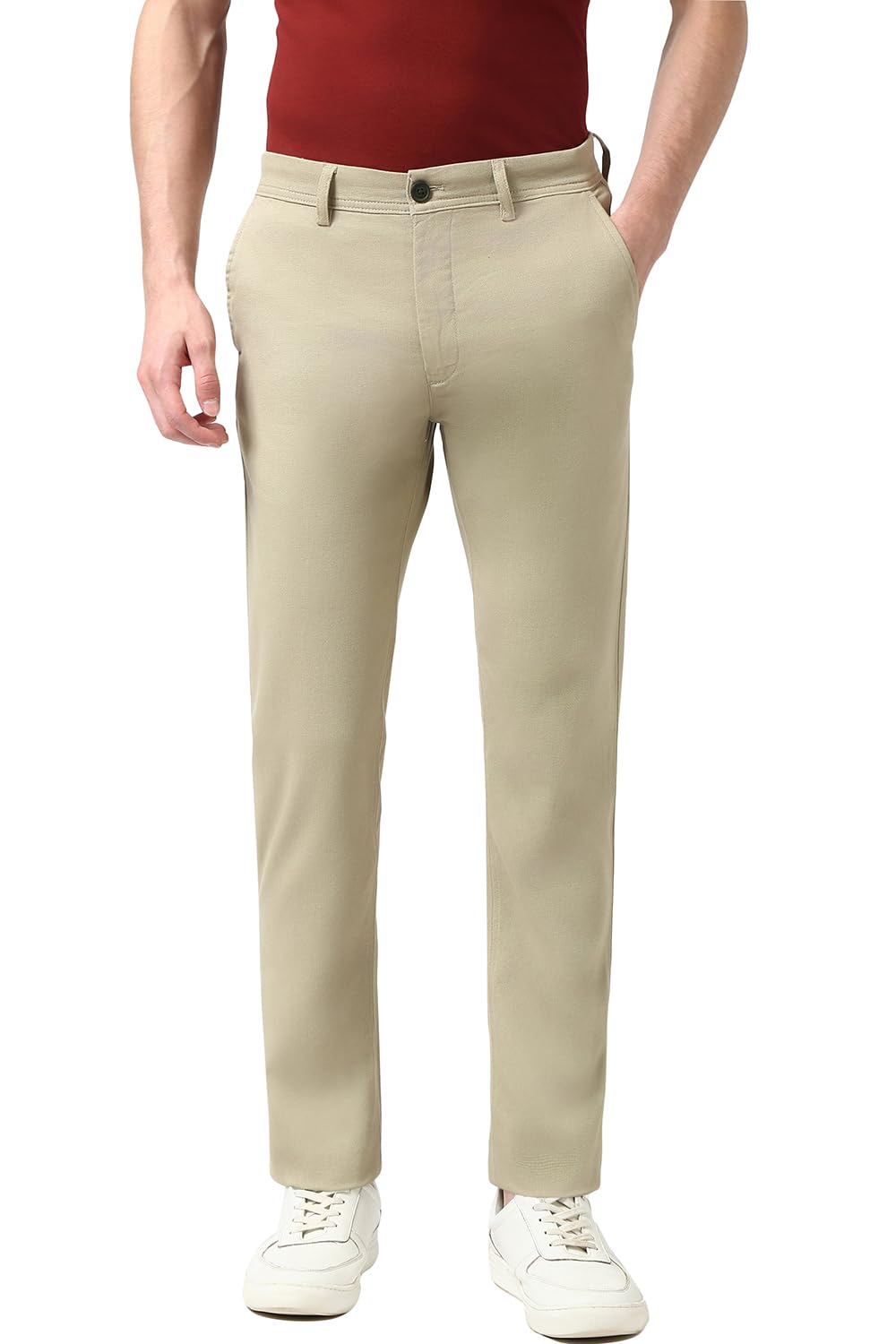 peter england Men's Mid Rise Slim Casual Pants-picture-34