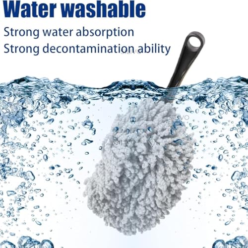 Image of SILIVO Microfiber Car Cleaning Brush with Handle | Handheld Car Duster for Dashboard, Windshield & Interior | Reusable, Washable Multipurpose Dusting Tool for Car, Bike & Home (11 inch, Multi Color)