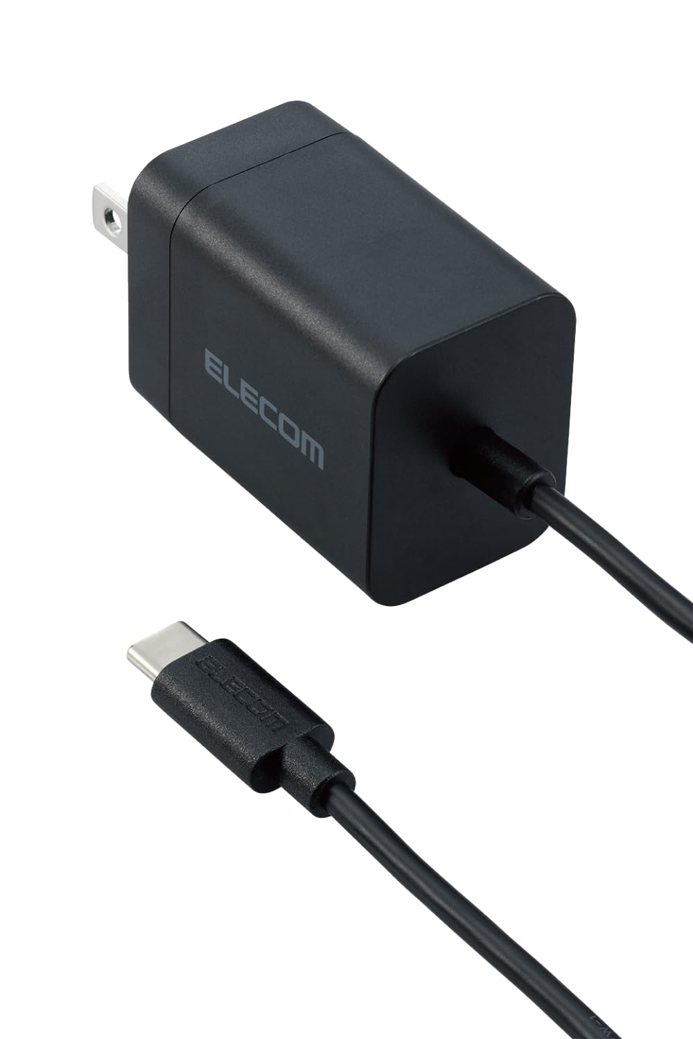 エレコム 充電器 Type-C USB-C 20W USB PD対応 ケーブル一体型 1.5m PSE認証品 GaN採用 折りたたみ式プラグ ブラック 【 iPhone16 15 等対応】 EC-AC6920BK