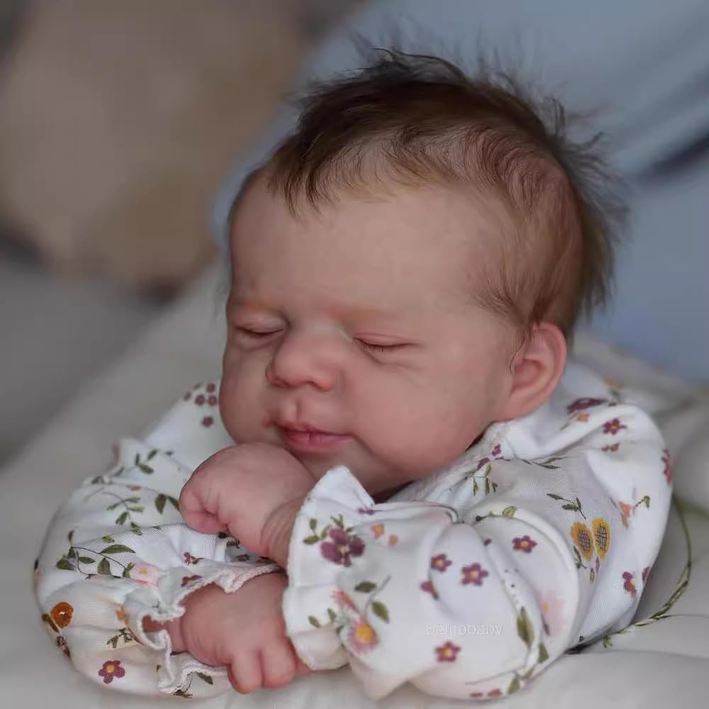 MAIHAO Bambole Reborn Femmine 19 pollici Bambole Reborn Lavabili a Mano corpo in Vinile Morbido Originali Sembra un vero Bambino Ragazza con gli occhi chiusi