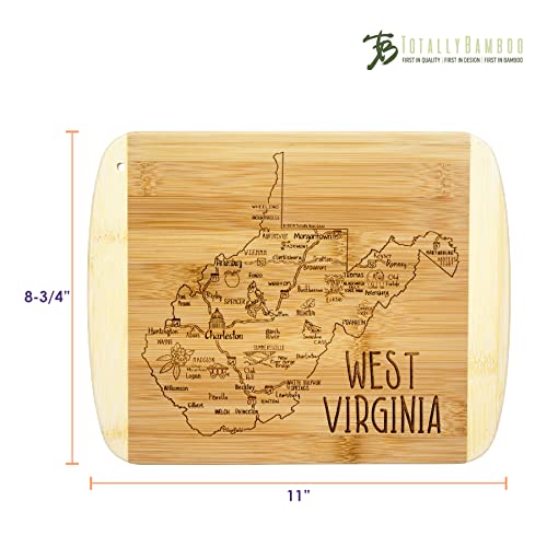 Image of Totally Bamboo A Slice of Life West Virginia Engraved Map Cutting Board