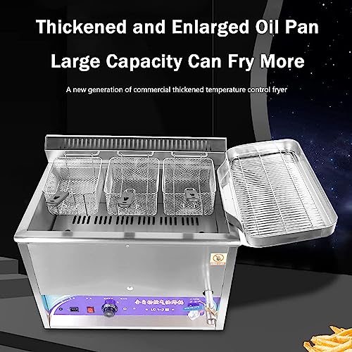 Fritteuse, LPG-Friteuse aus Edelstahl, Fettfritteuse aus Edelstahl mit herausnehmbarem Korb, manuelle Temperatureinstellung für gewerbliche Küchengeräte in Restaurants und Privathaushalten ( – Bild 4