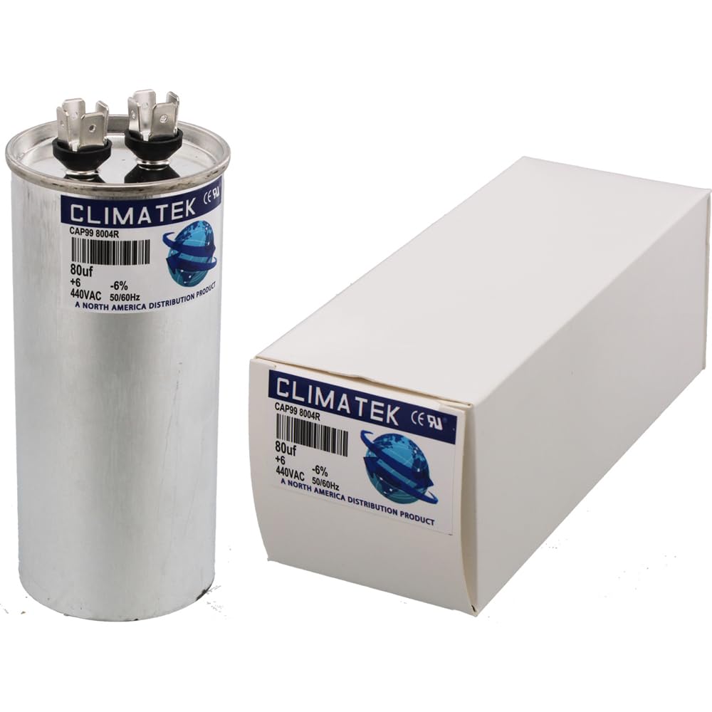 ClimaTek Run Capacitor Round Fits ICP - 80 uF MFD x 440 VAC