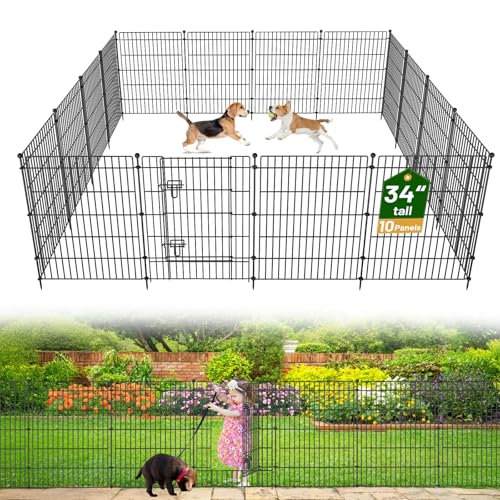 10 Panels No Dig Garden Fence with Gate
