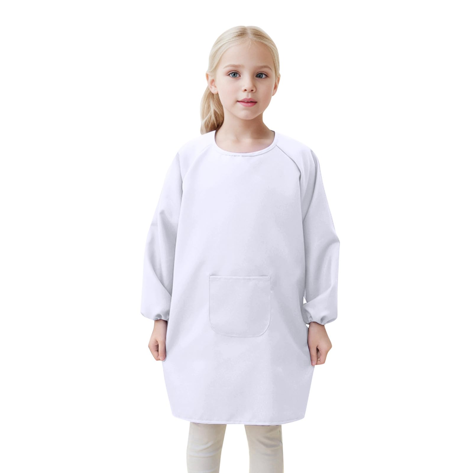 Camisa de fiesta para niños, delantal con bolsillo para niños, delantales de artista, bata de manga larga, camiseta de té