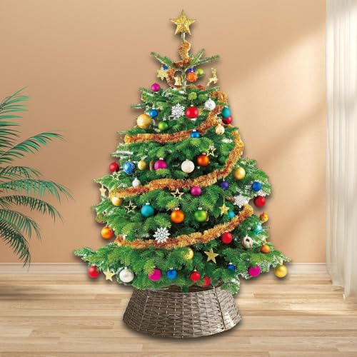 Jupe sapin de Noël gris grand modèle cache-pied imperméable - 7