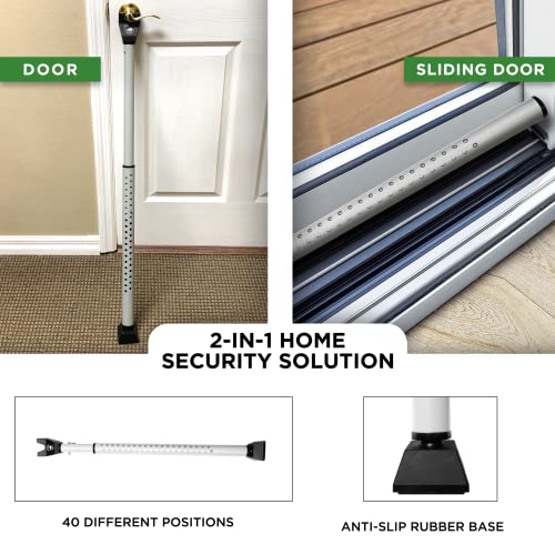 Guard Dog Security Door Jammer - Sliding Door Stopper - Door Security Bar (Teal) (White, Single Pack) #TOP1