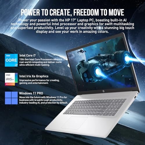 Laptop HP 17.3" Touchscreen i7 32GB RAM 2TB SSD Windows 11 Pro miniatura 3