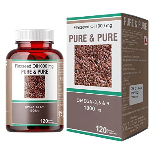 Pure & Pure Cold Pressed Organic Flaxseed Oil 1000mg Omega 3 6 9-120 Softgel Capsules Pure & Pure Cold Pressed Organic Flaxseed Oil 1000mg Omega 3 6 9-120 Softgel Capsules