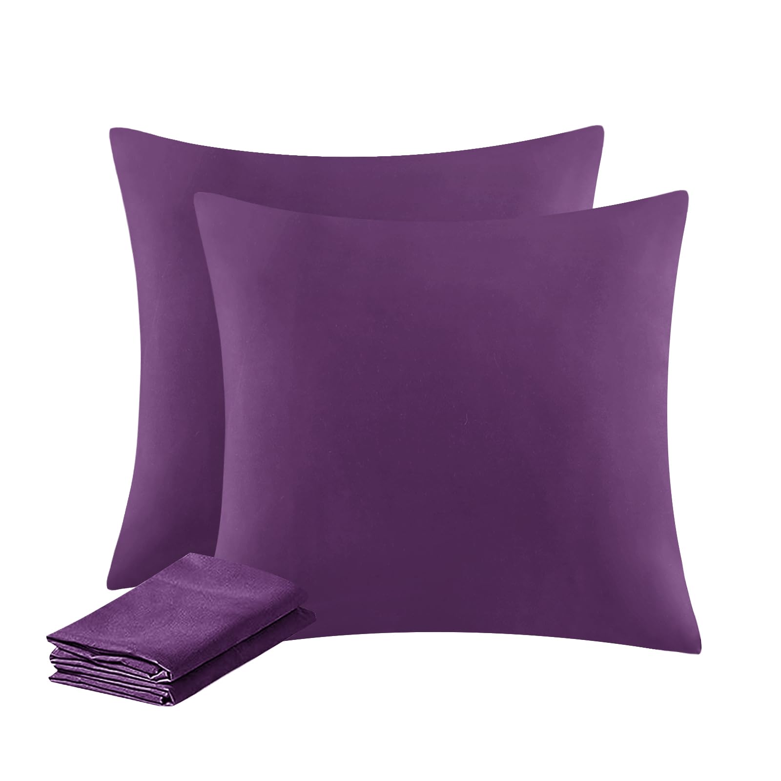 Aisbo Kissenbezug 80x80 2er Set - Kopfkissenbezug 80 x 80 Lila mit Reißverschluss aus Mikrofaser, ÖKO-TEX Pillow Cover 80x80cm, Weich und Bügelfrei