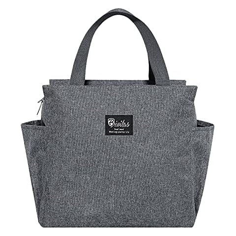Reusable For Box Office Bag School BRIVILAS Lunch Box Cooler Picnic Lunch Lunch Bag (Gray) Cover