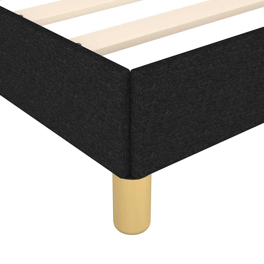 Hothingwell Telaio Letto senza Materasso Nero 100x200 Cm Tessuto | Testina regolabile in altezza, piedi robusti, doghe in contropiastra, supporto posteriore per lettura