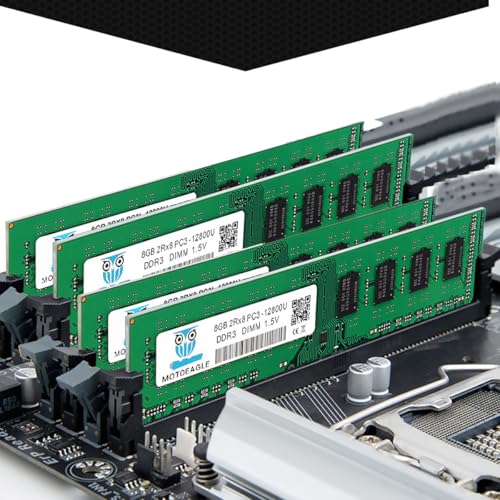 Image of 【DDR3 RAM 32GB】 32GB (4X8GB) PC3-12800U DDR3-1600 UDIMM 2Rx8 DIMM RAM DDR3 8GB 1600MHz SDRAM 240-Pin 1.5V CL11 Non-ECC Desktop PC Memory Kit