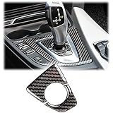 Xotic Tech Carbon Fiber Console Gear Shift Knob Decor Cover Trim for BMW 3 Series F30 F34