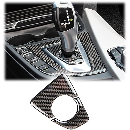 Xotic Tech Gear Shift Knob Base Panel Cover Trim, Real Carbon Fiber, Compatible with BMW 3 Series F30 F31 2012-2018, GT F34 2014-2018, 4 Series F32 F33 F36 2014-2018