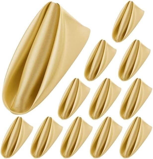 Tovaglioli di stoffa, tovaglioli da tavola, tovaglia da 12 pezzi 43 * 43 cm, tovagliolo quadrato in tessuto di raso fazzoletto da taschino for matrimoni, compleanni, feste in casa, ristorante dell'hot
