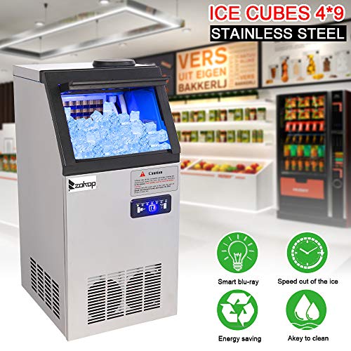 Fabricadora de hielo eléctrica de 110 lbs con almacenamiento 24 lbs miniatura 4