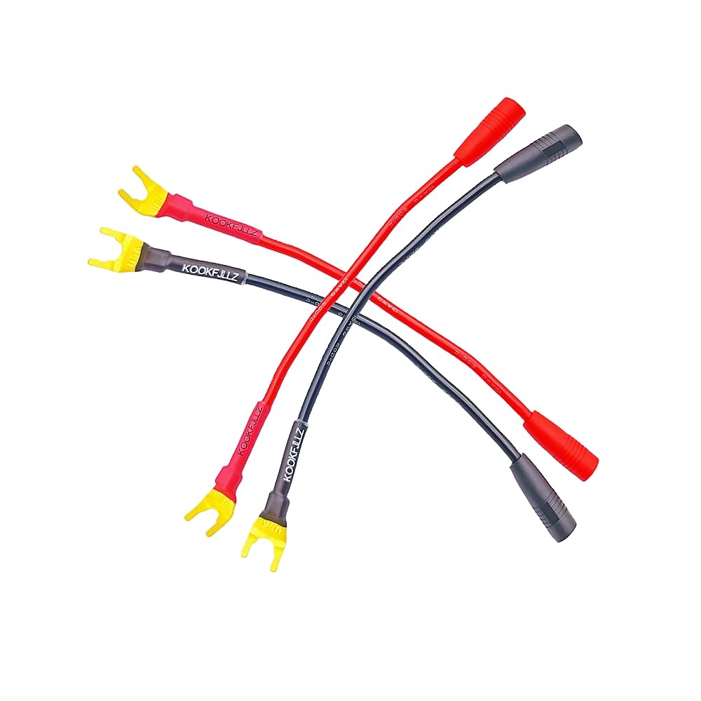 KOOKFJLLZ 4Packs Audio Banana Jack Adapter Cable to Fork Y