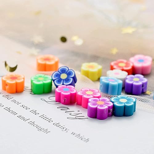 Miniatura 5 de LiQunSweet 100 cuentas de color mixto hechas a mano de arcilla polimérica flor de ciruelo para bricolaje, joyas, collares, pulseras, aretes,