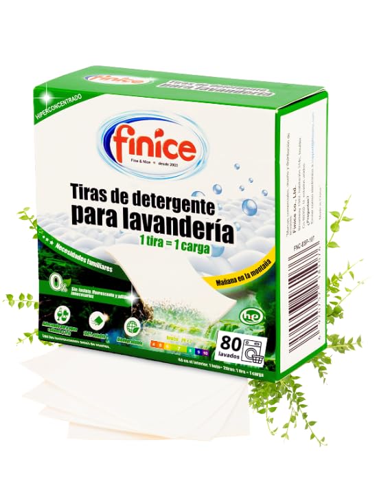 Detergente Ecológico en Tiras para Lavadora (80 Lavados) | Limpieza Profunda | Con Suavizante | Biodegradable| Ropa Limpia y Suave sin Reciduos | Fragancia Suave | Ropa Blanca y de Color | VAMZ Shop