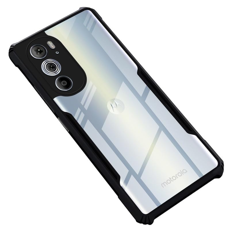 SHINESTAR Motorola Moto Edge 30 Pro Back Cover Case | Ultra Thin 360 Degree Protection Crystal Clear Tranparent Bumper Back Cover Case for Motorola Moto Edge 30 Pro - Black (B0CWS6PP4B) Amazon Price History, Amazon Price Tracker