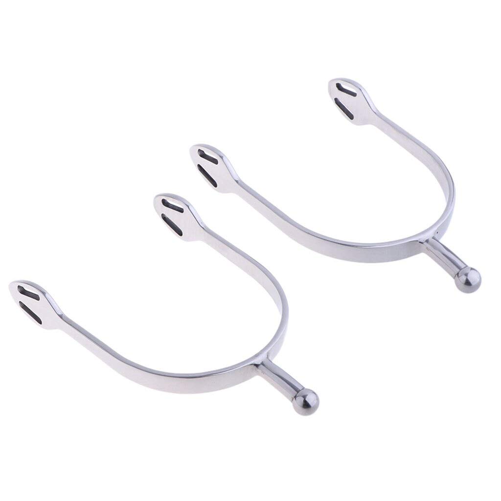 Espuelas ecuestres de acero inoxidable para hombres y mujeres, equitación occidental, 14 x 8 x 2 cm, 1 par