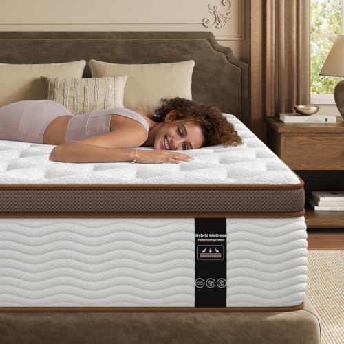 BedStory Queen Mattress 14 Inch - Firm Hybrid Mattress with...