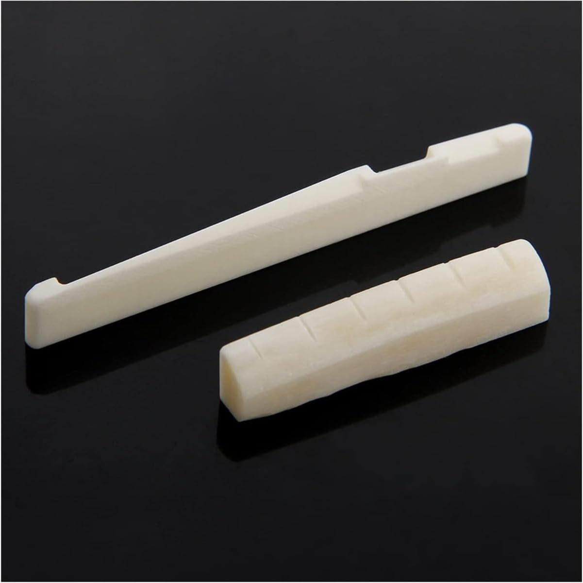 Acoustic Guitar Bone Bridge Saddle and Nut, Guitar Slotted Nuts for 6 String Acoustic Guitar Replacement Parts