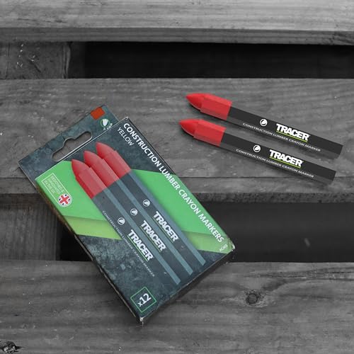 Tracer Bauholzkreide Markierstifte, 12 Stück, Rot, 12 x rote Markierungsstifte für verschiedene Oberflächen