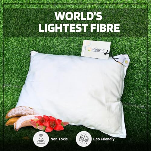 Image of Organic Kapok Pillow - Standard Size | Eco-Friendly & Hypoallergenic | Breathable, Fluffy, and Soft | Ideal for Back & Side Sleepers | Made in India