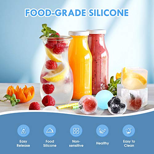 OMORC Ice Cube Trays, Silicone Ice Ball Maker Easy Release Food Grade Flexible Stackable Safe Ice Cube Molds 6 Cavity for Whiskey, Cocktails, Baby Food, Reusable and BPA Free, Pack of 2 - Thumbnail 6