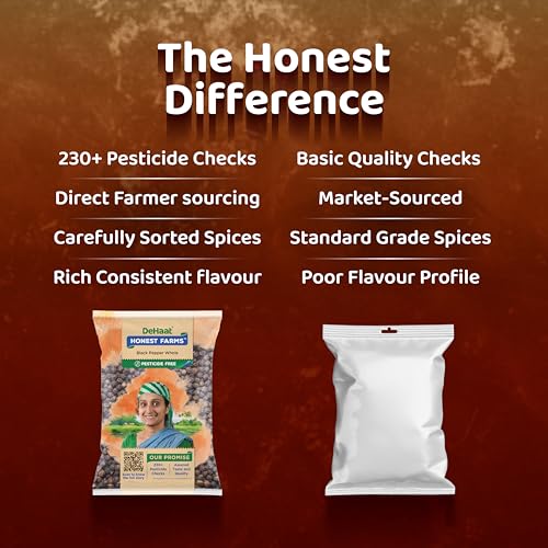 Image of DeHaat Honest Farms Pesticide Free Black Pepper Whole 100 gm.