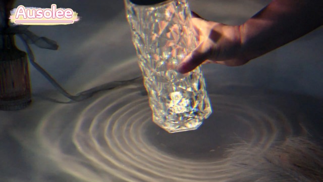 LED Tischlampe aus Kristall Ausolee, Moderne Kreativität Acryl Diamant Nachttischlampe Touch und Dimmbar [16 Farben & 4… – Bild 8