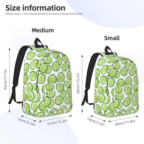 Travel Backpack for Women Men - 20L Bright Cucumber Slices Print Canvas Simple Modern Backpack Bag for Hiking2