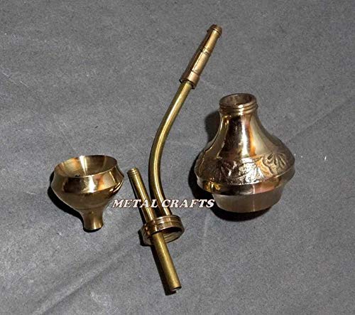 classical.gift.export Brass Hookah Pipe Pot Smoking Tobacco Handmade Hukka Collectible Home Decor Kids Toy Vintage Replica Brass Handicrafts Desk Or Table Décor