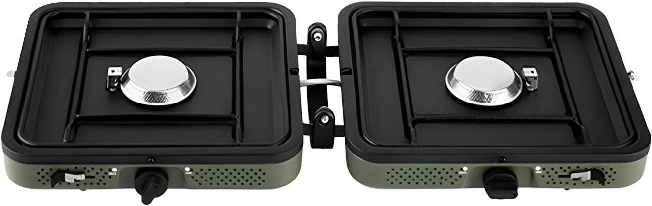 High Output Two Thousand BTU Transportable Backpacking Stove with Double Furnaces Pliable Compact Includes Transporting Bag for Outdoor Cooking Adventures Transportable