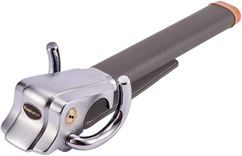 Blueshyhall Vehicle Steering Wheel Lock, Anti Theft Locking Devices Heavy Duty Security Lock for Auto Car Truck SUV Van Camper, Grey