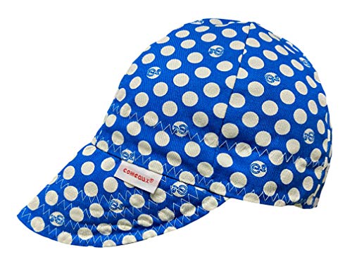 Comeaux Caps Reversible Welding Cap Blue Polka Dot (7 1/2)