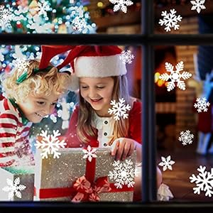 LUDILO 135Pcs Christmas Window Clings Snowflakes Window Decals Static Window Stickers for Christmas Decorations Window Décor Ornaments Xmas Party Supplies Thanksgiving Party Décor LUDILO 135Pcs Christmas Window Clings Snowflakes Window Decals Static Window Stickers for Christmas Decorations Window Decor Ornaments Xmas Party Supplies Thanksgiving Party Decor