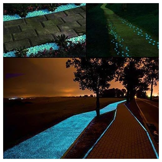 Middletone 100 piedras luminosas piedras fluorescente, se usan para el camino del jardín y la decoración, azul