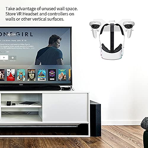 Support mural pour Oculus Quest 3 et 2 - Rangement VR blanc avec support de manette - 2