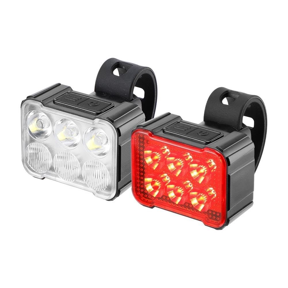 Juego de Luces LED Recargables for Bicicleta: Faro y luz Trasera Brillantes