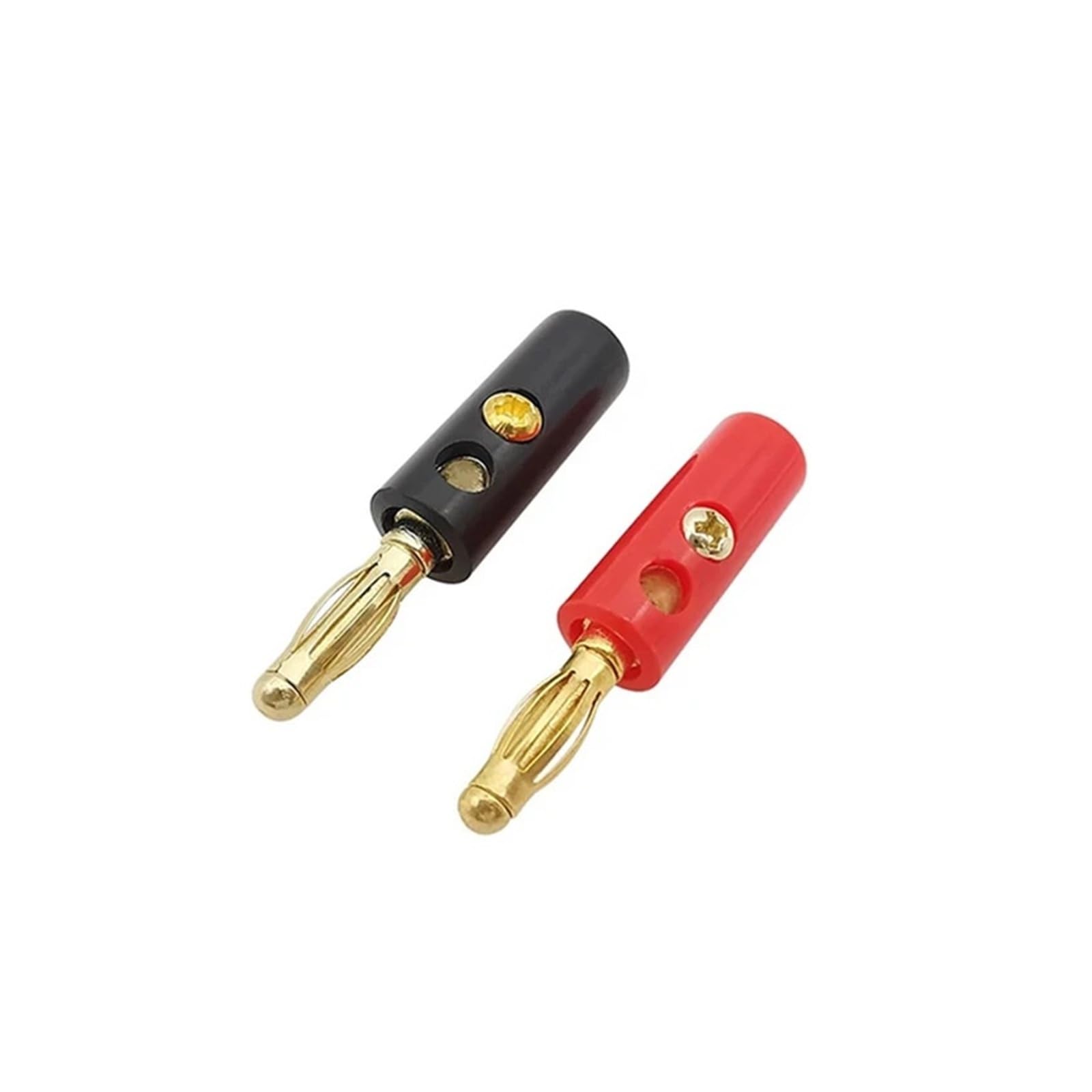 Lot de 10 fiches banane à vis plaquées or de 4 mm pour haut-parleur Rouge et noir