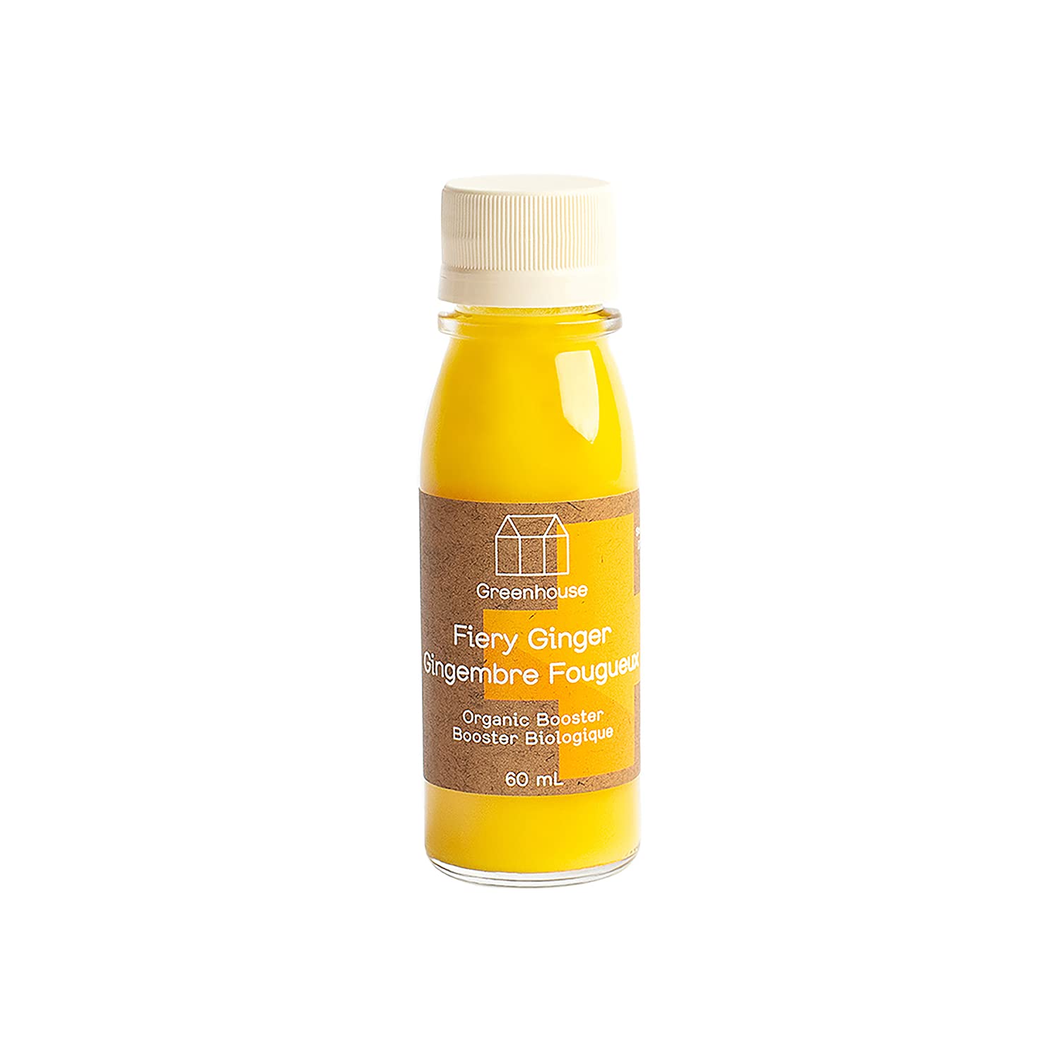 GREENHOUSE JUICE CO. Organic Fiery Ginger Wellness Shots 3-Count 60ml Glass Bottles | Vegan & Gluten-Free