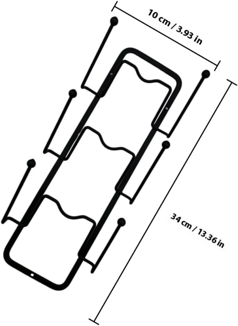 Wall-mounted Pot Lid Holder Rack 2pcs, Wear-resistant Kitchen Pan Cover Organizer, Black Reusable Pot Lid Storage Rack for Household Cabinet and Pantry