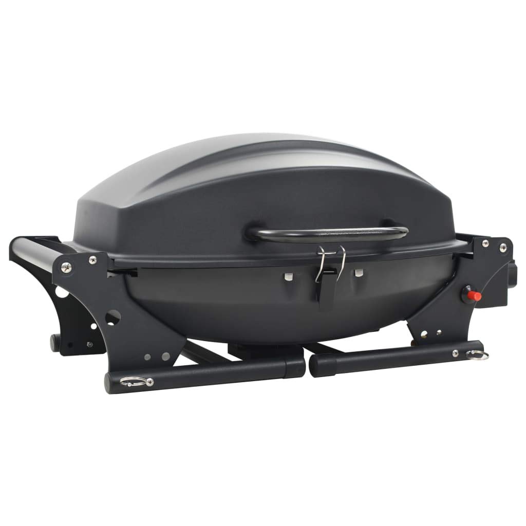 Tidyard Barbecue e Griglia a Gas Portatile con Fornello Nero,Ripiani laterali pieghevoli,BBQ 4,2 kW (15000 BTU)