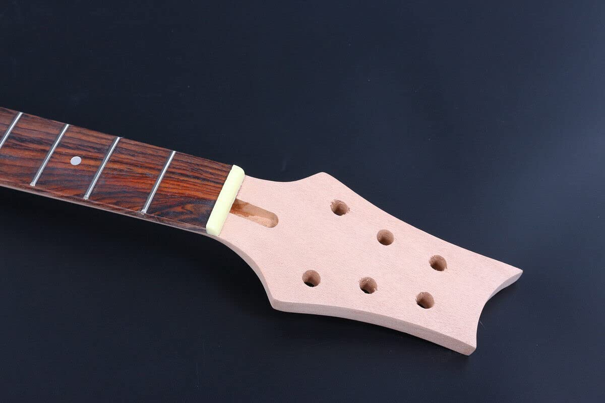 Yinfente 1 set fai da te chitarra elettrica kit – corpo in mogano, manico e tastiera in acero, 22 tasti, scala 64,8 cm, configurazione pickup S-S